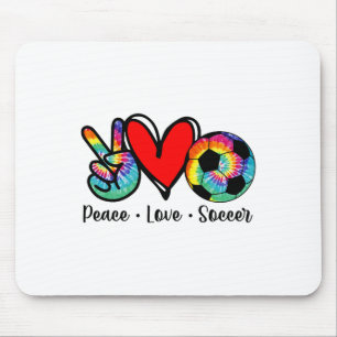 Frieden Liebe Fußball Tie Dye Design Frauen Teenag Mousepad