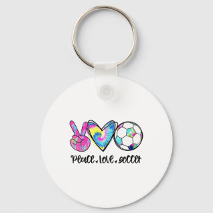 Frieden Liebe Fußball Tie Dye Niedliche Fußballfan Schlüsselanhänger