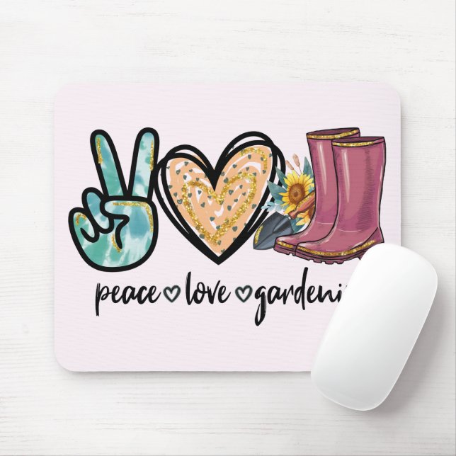 Frieden - Liebe - Garten Mousepad (Mit Mouse)