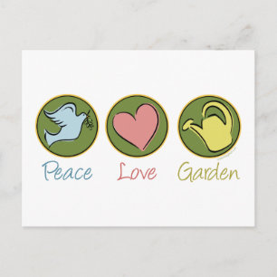 Frieden, Liebe, Garten Postkarte