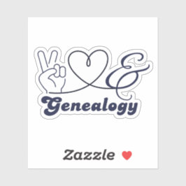 Frieden, Liebe & Genealogie Aufkleber