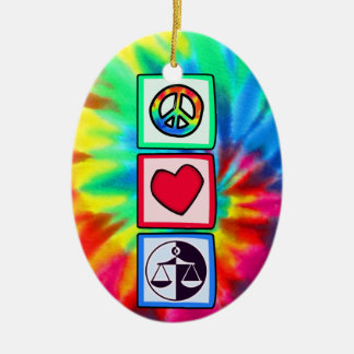 Frieden, Liebe, Gerechtigkeit Keramikornament
