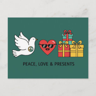 Frieden, Liebe & Geschenke Weihnachten Postkarte