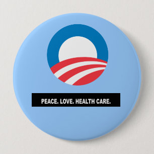 Frieden. Liebe. Gesundheitswesen. Schlagzeile Button