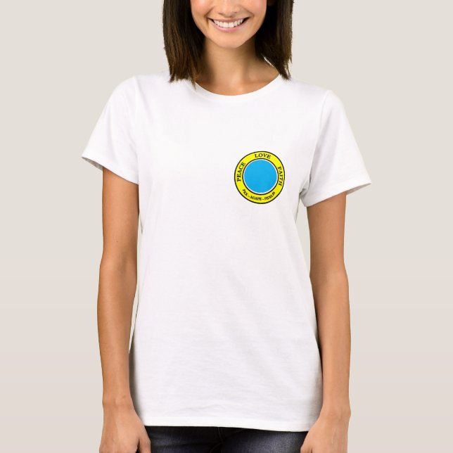 Frieden, Liebe, Glaube T - Shirt (Vorderseite)