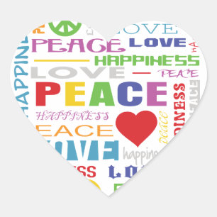 Frieden Liebe Glück Herz-Aufkleber