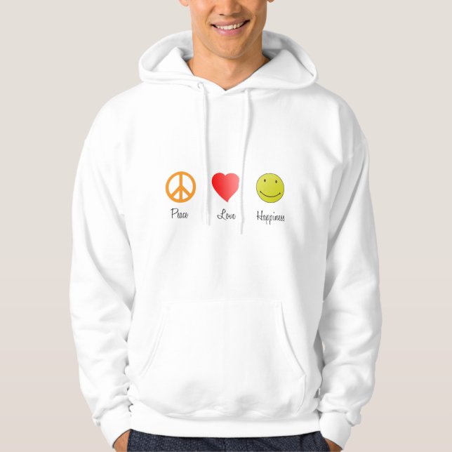 Frieden Liebe Glück Hoodie (Vorderseite)