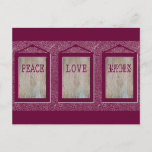 Frieden Liebe Glück Postkarte