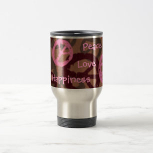 Frieden, Liebe, Glück-Reise-Tasse Reisebecher