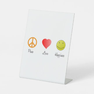 Frieden Liebe Glück Sockelschild
