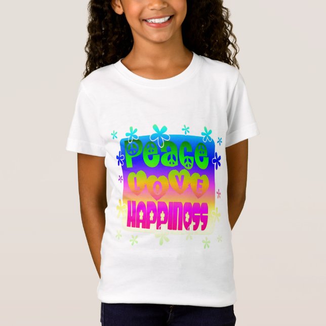 Frieden, Liebe, Glück-T - Shirt (Vorderseite)