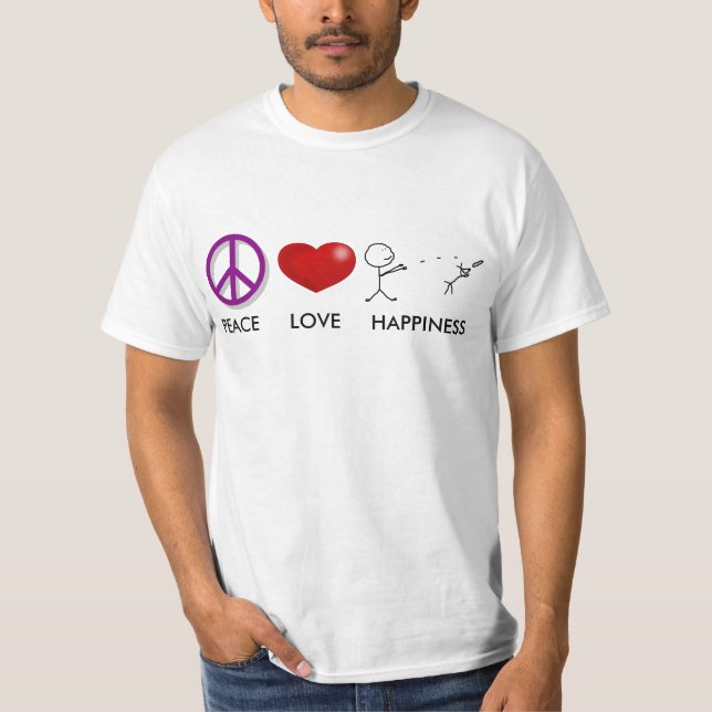 FRIEDEN, LIEBE, GLÜCK T-Shirt (Vorderseite)