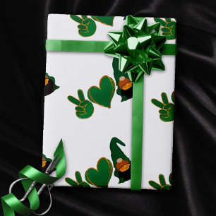 Frieden Liebe Gnom St. Patrick's Day Sublimation Geschenkpapier