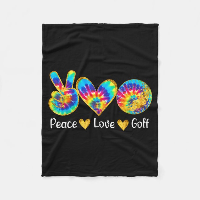 Frieden Liebe Golf Lustige Tie Dye Golf Liebhaber  Fleecedecke (Vorderseite)