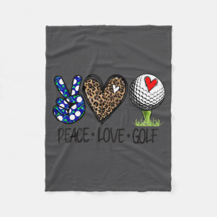 Frieden Liebe Golf Lustiger Leopard Herz Golf Lieb Fleecedecke