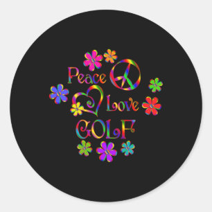 Frieden Liebe Golf Runder Aufkleber
