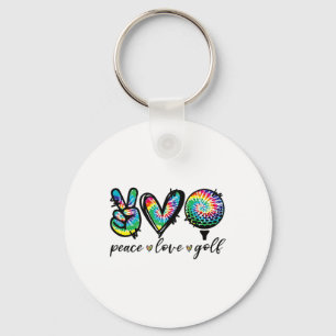 Frieden Liebe Golf Spieler Tie Dye Golf Liebhaber  Schlüsselanhänger
