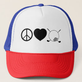 Frieden, Liebe, Golf Truckerkappe