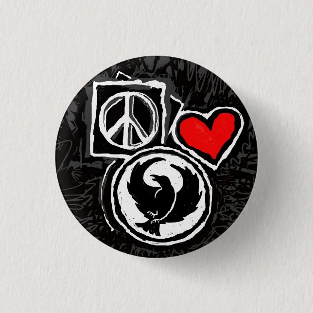 Frieden, Liebe, Hahnenfuß Button (Vorderseite)