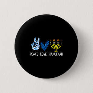 Frieden Liebe Hanukkah Retro Chanukah Jüdische Män Button