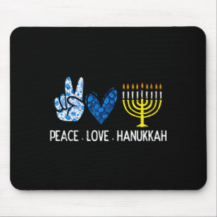 Frieden Liebe Hanukkah Retro Chanukah Jüdische Män Mousepad