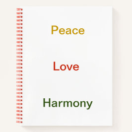 Frieden Liebe Harmonie goldgrün Notizbuch