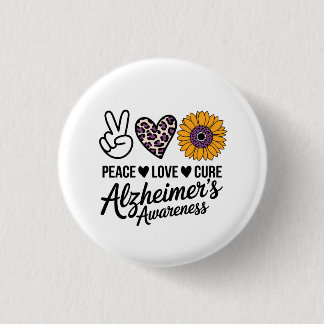 FRIEDEN LIEBE HEILUNG Alzheimer-Bewusstsein Button