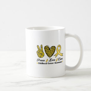 Frieden Liebe Heilung Kinderkrebsbewusstsein Leopa Kaffeetasse