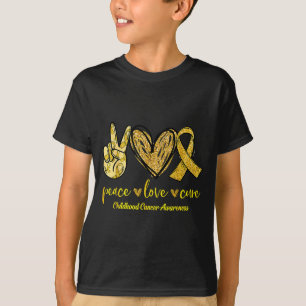 Frieden Liebe Heilung Kinderkrebsbewusstsein Leopa T-Shirt