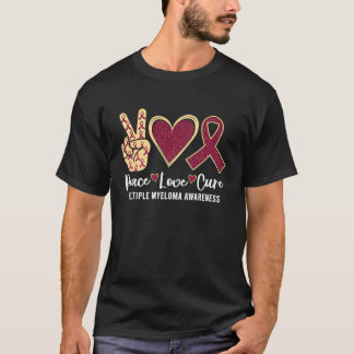 Frieden Liebe Heilung Multiples Myelom Bewusstsein T-Shirt