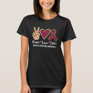 Frieden Liebe Heilung Multiples Myelom Bewusstsein T-Shirt