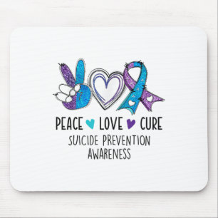 Frieden Liebe Heilung Selbstmordprävention Türkis Mousepad