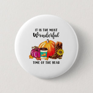 Frieden Liebe Herbst Leopard Kürbis Gewürz Herbst  Button