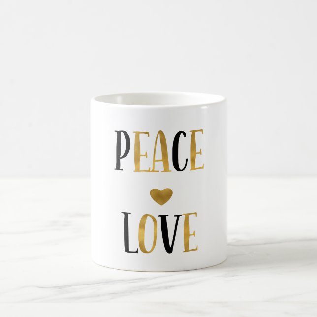 Frieden Liebe Herz Tasse (Mittel)