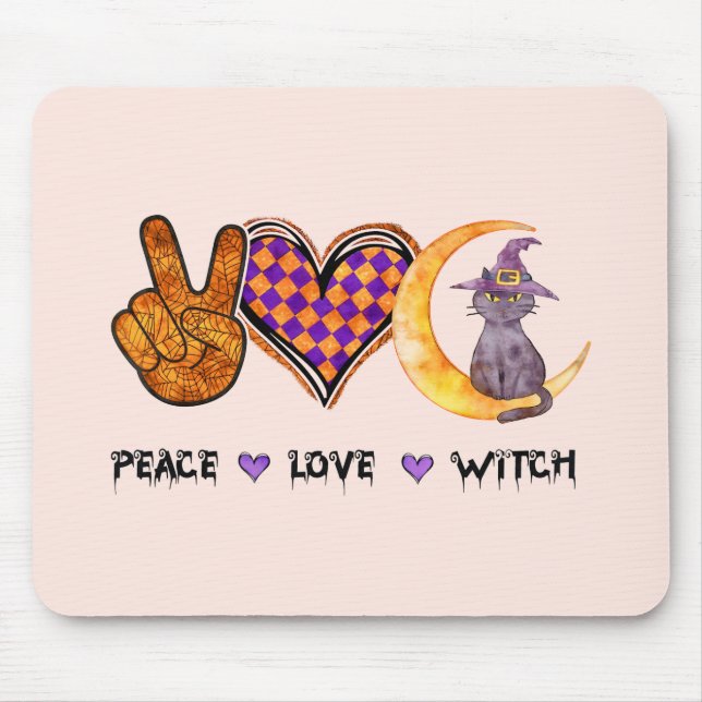 Frieden, Liebe, Hexe Mousepad (Vorne)
