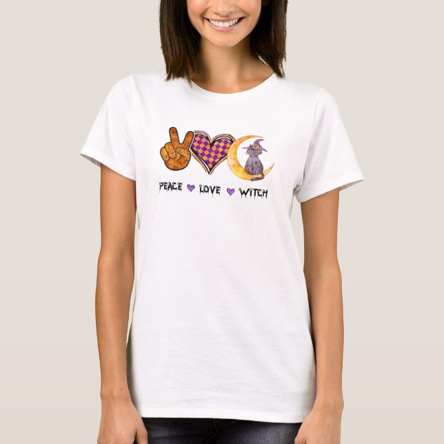 Frieden, Liebe, Hexe T-Shirt (Vorderseite)
