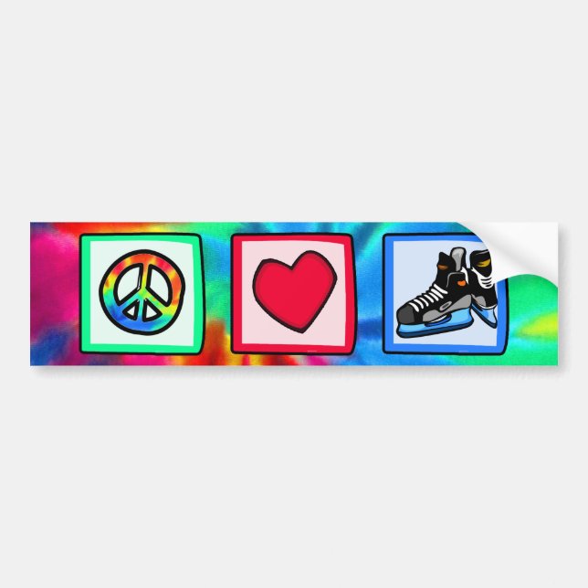 Frieden, Liebe, Hockey Autoaufkleber (Vorne)