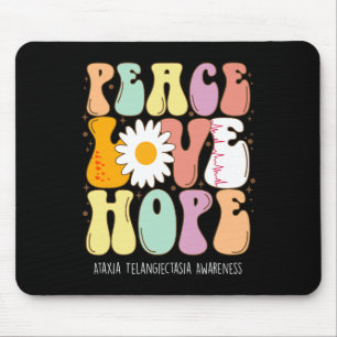 Frieden Liebe Hoffnung Ataxia Telangiectasia Bewus Mousepad