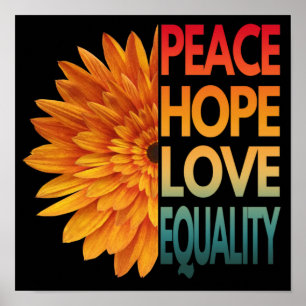 FRIEDEN LIEBE HOFFNUNG GLEICHHEIT POSTER