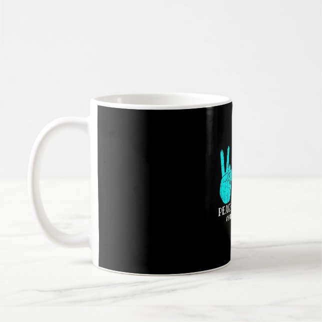 Frieden Liebe Hoffnung glücklich Prävention Bewuss Kaffeetasse (Links)