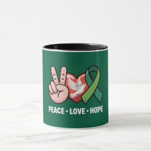 Frieden Liebe Hoffnung - Grüne Schleife - Bewussts Tasse