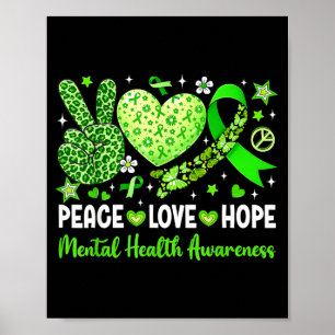 Frieden Liebe Hoffnung psychische Gesundheit Bewus Poster