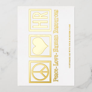 Frieden Liebe HR Elegante Personalabteilung Benutz Folien Feiertagskarte