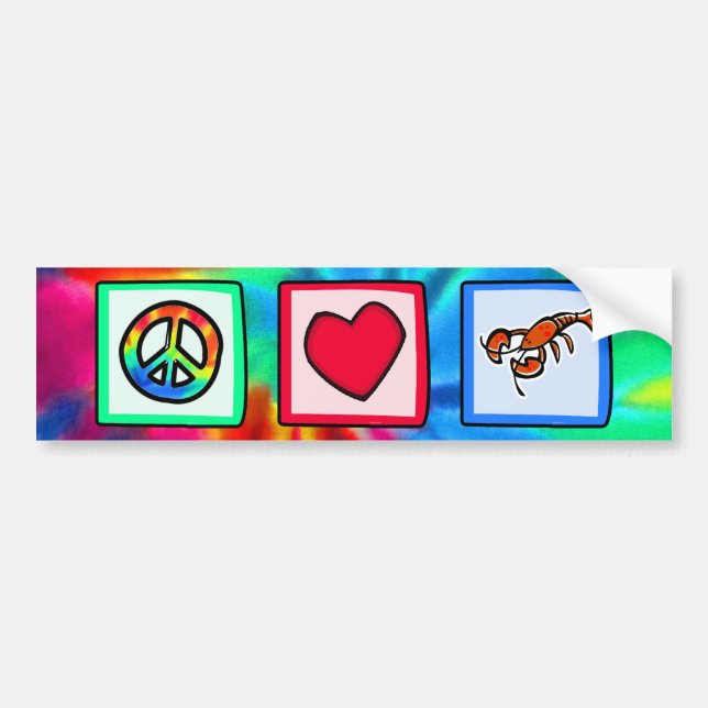 Frieden, Liebe, Hummer Autoaufkleber (Vorne)