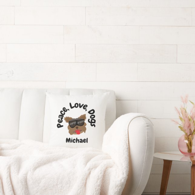 Frieden Liebe Hunde Kissen (Liege)