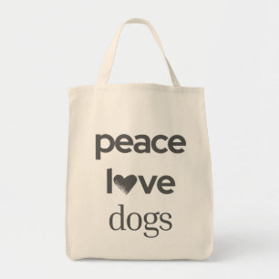 Frieden Liebe Hunde Modernes Grafikstatement für H Tragetasche