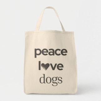 Frieden Liebe Hunde Modernes Grafikstatement für H Tragetasche