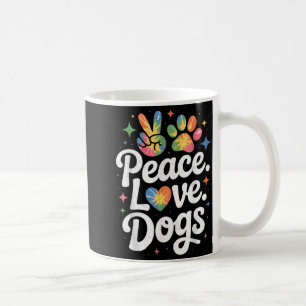 Frieden Liebe Hunde Tie Dye Hunde Liebhaber Rettun Kaffeetasse