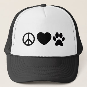 Frieden, Liebe & Hunde Trucker Hat Truckerkappe