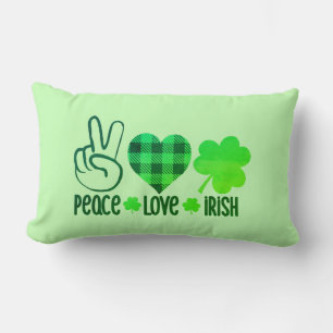 Frieden Liebe Irisches St. Patrick's Day Design-66 Lendenkissen